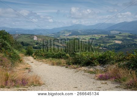 Panoramic Landscape Along The Camino De Santiago Trail Between Grandas De Salime And Fonsagrada, Ast