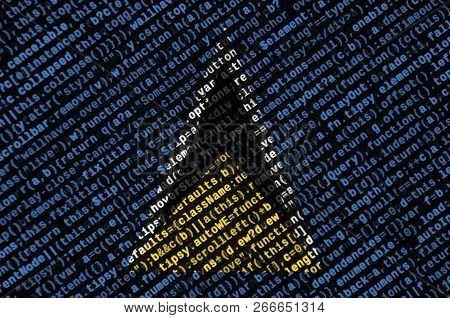 Saint Lucia Flag  Is Depicted On The Screen With The Program Code. The Concept Of Modern Technology 