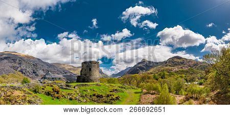 Aerial Of Dolbadarn Castle At Llanberis In Snowdonia National Park In Wales