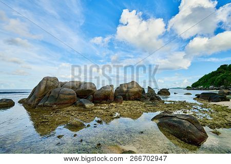 Tropical Beach Anse Nord Est In The North Of Mahe, Seychelles Beach