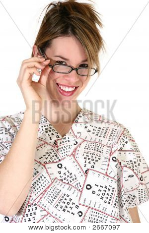 Mooie vrouwelijke Eyedoctor
