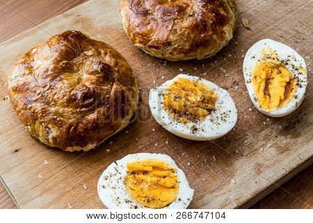 Turkish Borek Boyoz With Egg From Izmir Province.