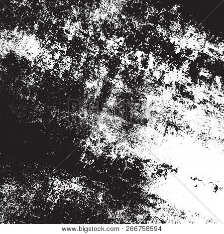 Grunge Used Dirty Background. Distress Urban Frame Texture. Brushed Black Paint Cover. Overlay Aged 
