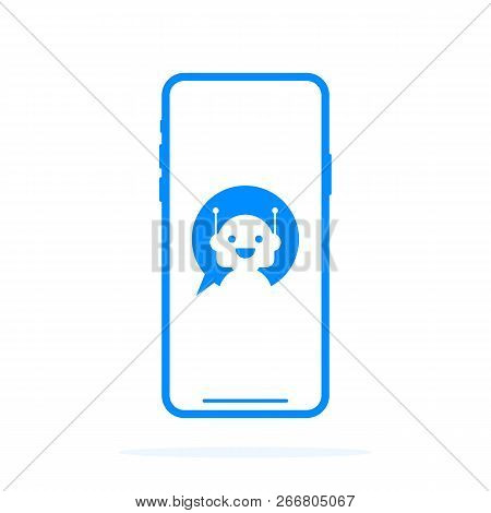 Chatbot Banner Concept. Horizontal Business Banner Template With Illustration Of Man Chatting With C