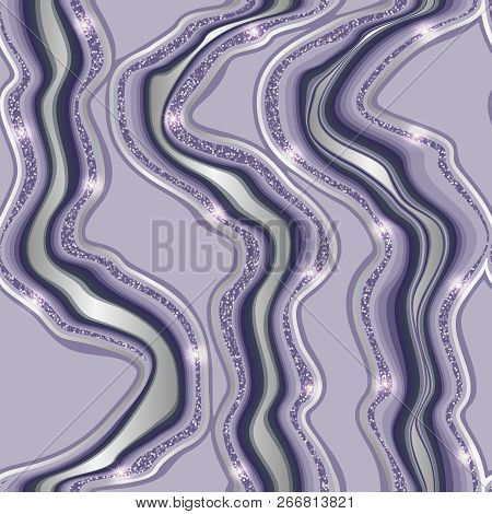 Luxury Blue And Gold Vector Marbling Seamless Pattern