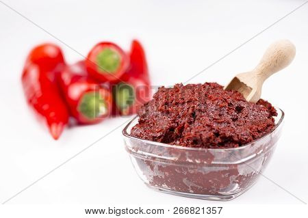 Turkish Pepper Paste, Red Pepper (salca) On The White Background