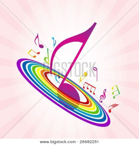 Abstract background with music key