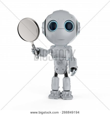 3d Rendering Mini Robot With Frying Pan