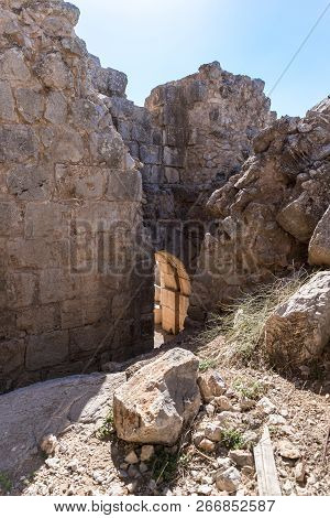 Fragment Of The North Eastern Entrance To The Nimrod Fortress Located In Upper Galilee In Northern I