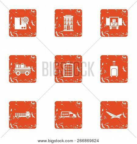 Commode Icons Set. Grunge Set Of 9 Commode Icons For Web Isolated On White Background