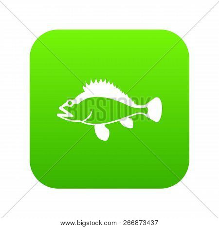 Rose Fish, Sebastes Norvegicus Icon Digital Green For Any Design Isolated On White Illustration