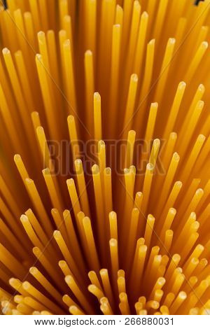 A Bouquet Of Spaghetti On A Dark Background Near