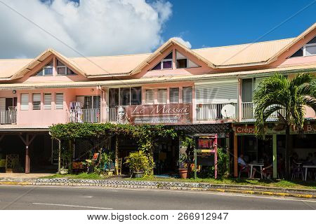 Le Gosier, Guadeloupe - December 20, 2016: The Le Massai Restaurant In Le Gosier, Guadeloupe, An Ove
