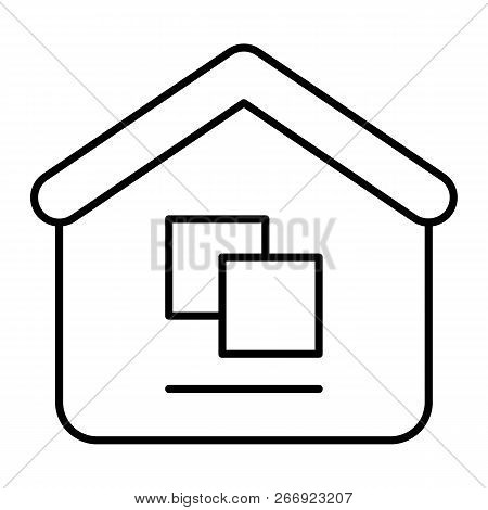 Warehouse Thin Line Icon. Building Vector Illustration Isolated On White. Store Outline Style Design