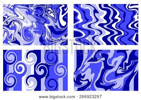 Marble Texture Blue. Paint Splash. Colorful Fluid. It Can Be Used For Poster, Card, Brochure, Invita