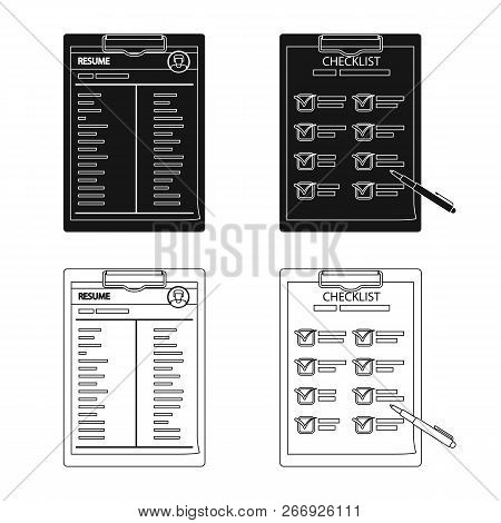 Vector Illustration Of Form And Document Symbol. Collection Of Form And Mark Stock Vector Illustrati