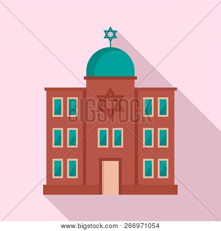 Jewish Synagogue Icon. Flat Illustration Of Jewish Synagogue Vector Icon For Web Design