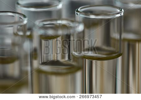 Yellow Liquid Spilled Petrol Additive Innovative Supply. Conveyor Line Production Household Cleaning