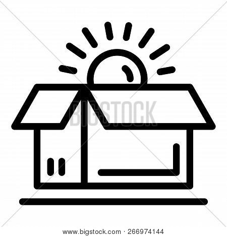 Open Brand Box Icon. Outline Open Brand Box Vector Icon For Web Design Isolated On White Background