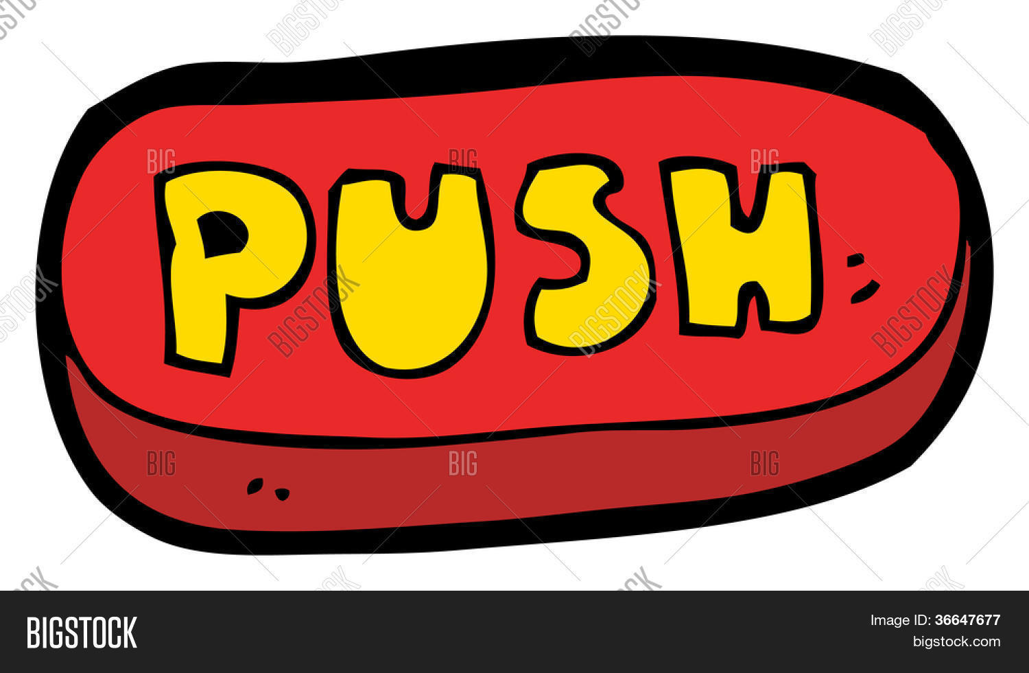 Cartoon Push Button Image & Photo (Free Trial) | Bigstock