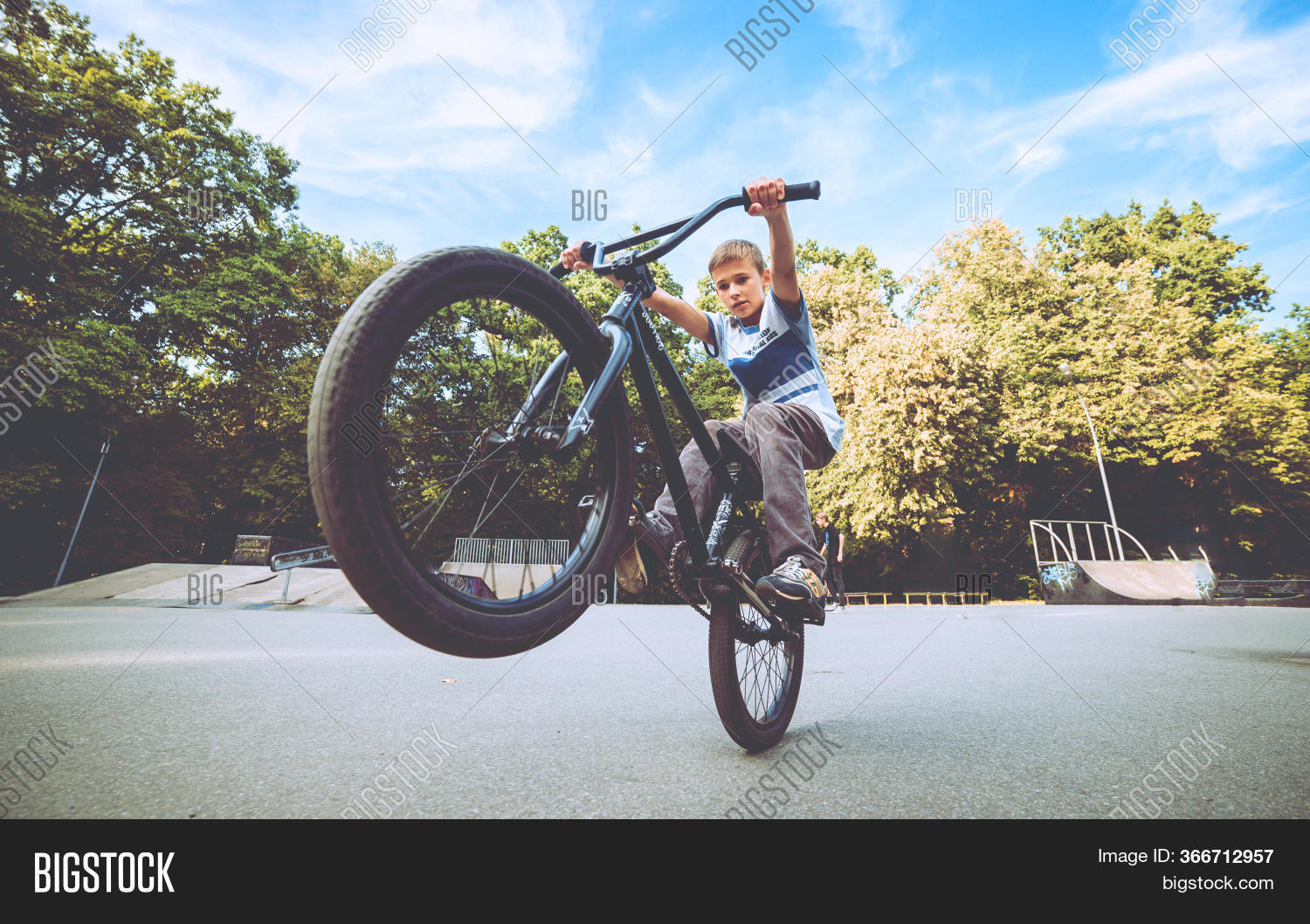 Boy Riding Bmx Park Image & Photo (Free Trial) Bigstock
