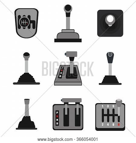 Car Gearbox Icon Set.simple Set Of Manual Gearbox Vector Icons For Web Design On White Background.