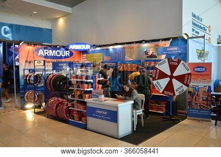 Pasay, Ph - Mar 24 - Armour Motorcycle Parts Sign And Booth At Inside Racing Motor Bike Festival And