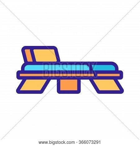 Wooden Deck Chair With Back Icon Vector. Wooden Deck Chair With Back Sign. Color Symbol Illustration