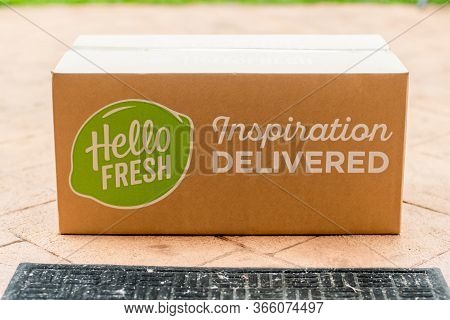 Sydney, Australia 2020-04-25 Hello Fresh Meal Kits Contactless Delivery During Covid-19 Pandemic