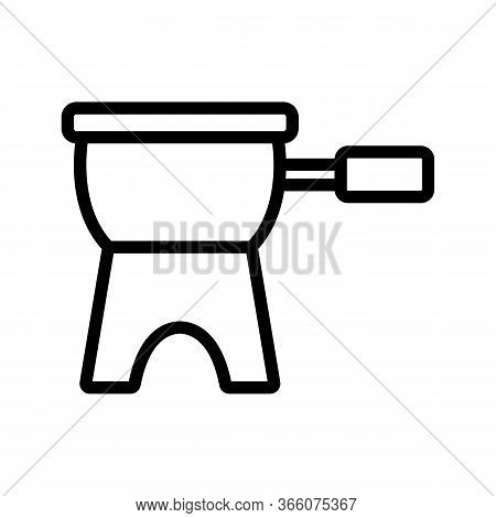 Fondue Bowler Icon Vector. Fondue Bowler Sign. Isolated Contour Symbol Illustration