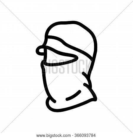 Hat Balaclava Icon Vector. Hat Balaclava Sign. Isolated Contour Symbol Illustration