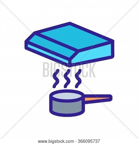 Boiling Saucepan Under Hood Icon Vector. Boiling Saucepan Under Hood Sign. Color Symbol Illustration