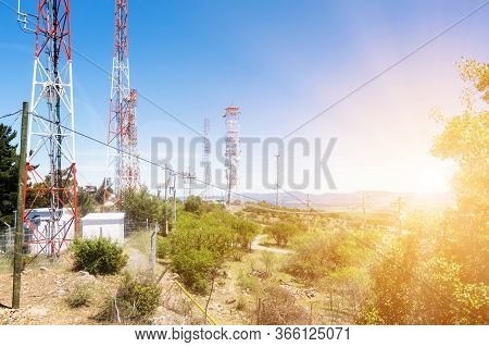 Base Radio Station On The Top Of The Hill In Talca, Chile