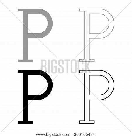Rho Greek Capital Letter Uppercase Font Outline