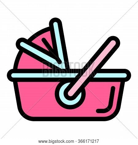 Travel Baby Pram Icon. Outline Travel Baby Pram Vector Icon For Web Design Isolated On White Backgro