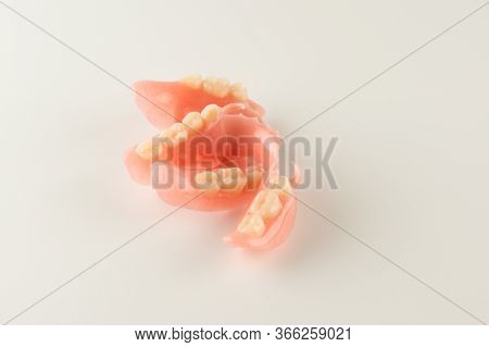 Large Image Of A Modern Denture On A White Background