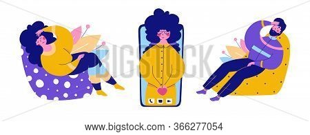 Modern Family Psychotherapy, Vector Flat Cartoon Illustration.