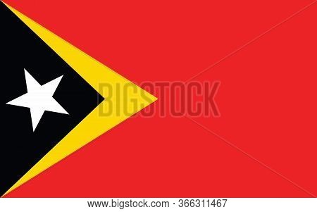 Timor Leste Flag Vector Graphic. Rectangle Timorese Flag Illustration. Timor Leste Country Flag Is A