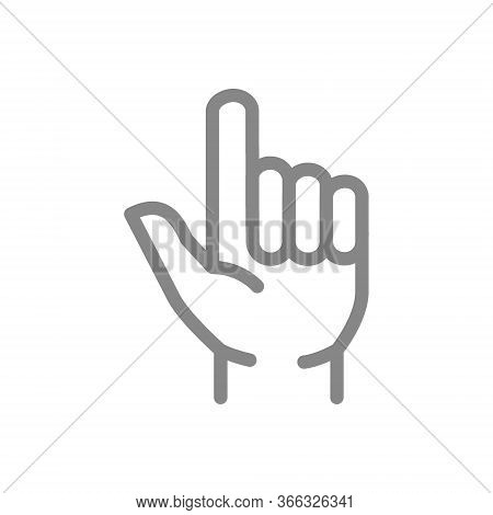 Two Fingers Line Icon Vector & Photo (Free Trial) | Bigstock