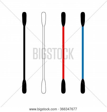 Cotton Buds Icon On White Background. Flat Style. Cotton Swab Icon For Your Web Site Design, Logo, A
