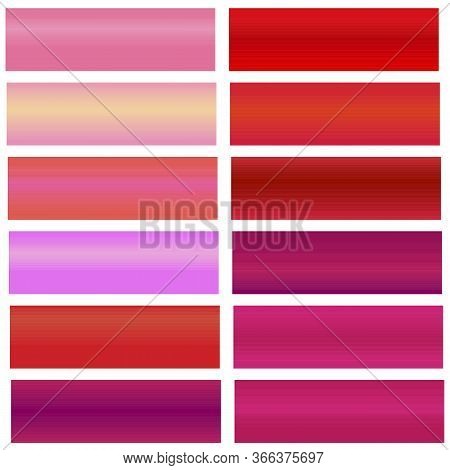 A Palette Of Red In Different Shades. Unique Palette With Delicate Red Color. Vector Illustration. S