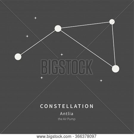 The Constellation Of Antlia. The Air Pump - Linear Icon. Vector Illustration Of The Concept Of Astro