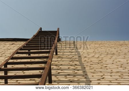 Way To Escape Concept Fire-escape Staicase To The Sky