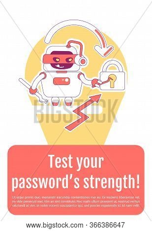 Bad Bot Poster Flat Silhouette Vector Template. Cyber Attack Brochure, Booklet One Page Concept Desi