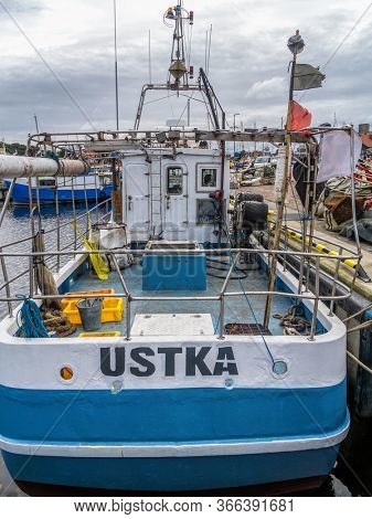 Cutters berthed at the harbour, fishing port, Ustka, Poland