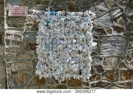Turkey, Selcuk, Ephesus - August 16, 2017: The Wishing Wall At The House Of The Virgin Mary (meryema