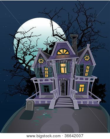 Halloween witch magic house