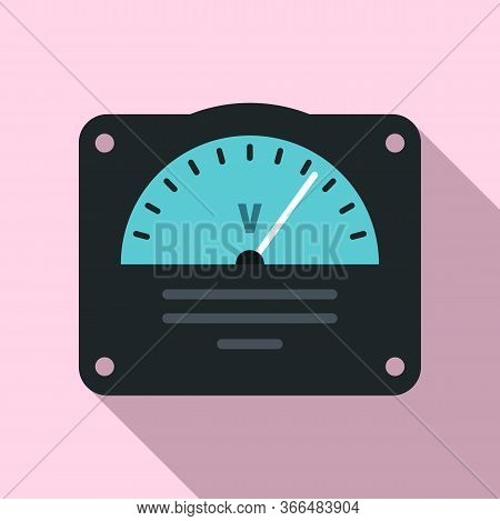 Voltmeter Icon. Flat Illustration Of Voltmeter Vector Icon For Web Design
