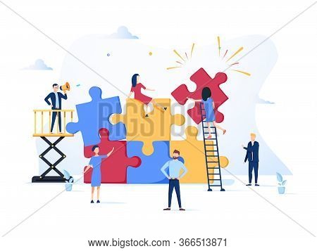 Finding Solution, Problem Solving. Teamwork And Partnership. Working Team Collaboration, Enterprise 