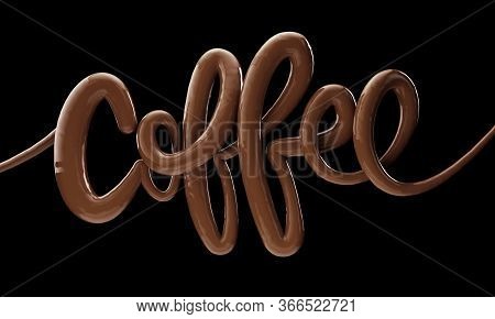 Coffee Bright Bubble Script Typography Background 3d Render